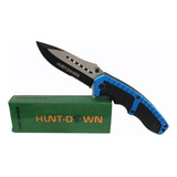 Navaja Hunt Down Defender 9961 Color Negro/azul Liso