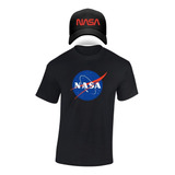 Camiseta Y Gorra Nasa Logo Espacio Hombre 100%algodon