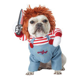 Mascota Perro Deadly Doll Chucky Halloween Cosplay Disfraz