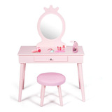 Homgx - Silla De Princesa Con Taburete Acolchado, Cajón Gr.