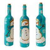 Botella Decorativa Navideña, Snow Man