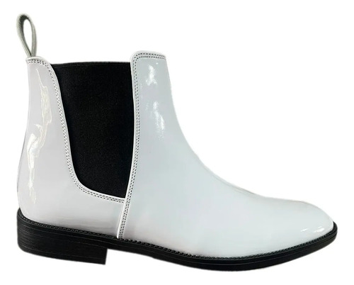 Botín Chelsea Charol Botas Zanthy Shoes Blanco Modelo 600