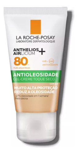 Protetor Solar  La Roche-posay  Anthelios Protetor Solar Anthelios Airlicium+ Fps80 Cor 2.0 2.0 80fps  En Gel Creme 40ml