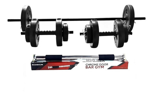 Kit Barra + Mancuernas + 24 Kg. De Discos. Pesas. Cuotas!