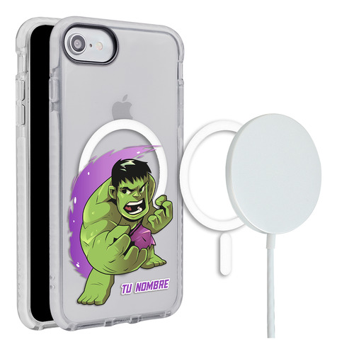 Funda Para iPhone Magsafe Marvel Hulk  Con Tu Nombre