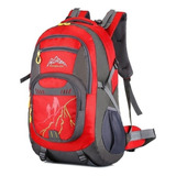 Mochila Grande Trekking Camping 50 Litros Impermeable Color Rojo