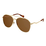 Gucci Gg0969s 002 New Aviator Cafe Dorado