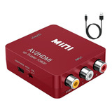 Convertidor Ablewe Av/rca A Hdmi 1080p, Rojo