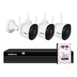 Kit 3 Câmeras Wifi Im5 Intelbras + Nvr 4 Canais + Hd 1tb