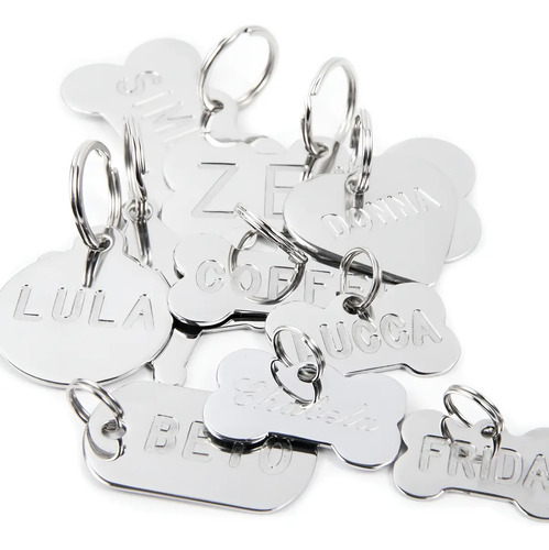 Placa Identificación Para Perro Acero Personalizada Grabada