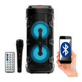 Caixa De Som Amplificada Led Bluetooth Mp3 Usb Sd Mic Torre