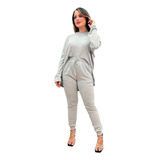 Conjunto Frio Lãzinha Feminino Blusa Oversized Calça Jogger