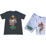 Conjuntos Pantaloneta+camiseta Gravity Falls Niños Adultos