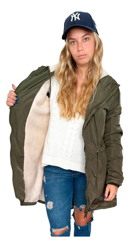 Customs Ba Camperas Mujer Parka Corderito Campera Invierno N