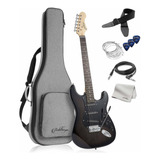 Guitarra Electrica Ashthorpe De 39 Pulgadas (negro-negro),