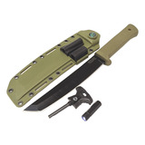 Cuchillo Cold Steel Recon Tanto Pedernal Linterna Brujula Color Verde Musgo