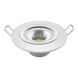 Luminaria Direcional Spot Led Embutir Redondo 7w 3000k