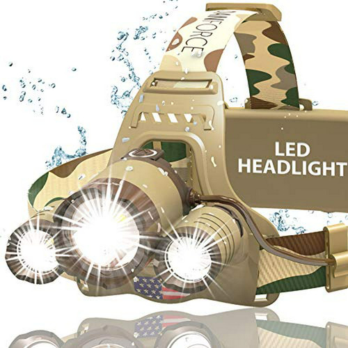 Linterna Frontal Camuflada Recargable Usb 1080 Lm.