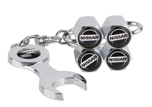 Emblema Nissan Con Tapavalvulas Y Porta Llaves Metálicos