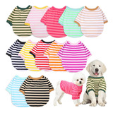 12 Piezas De Camisas Para Perros Pequeños, Camiseta A Rayas,