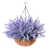 Flores Artificiales De Lavanda Con Cesta Colgante, Plantas D