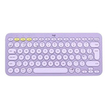 Teclado Bluetooth Logitech K380 Qwerty Inglés Uk Color Lavender Lemonade