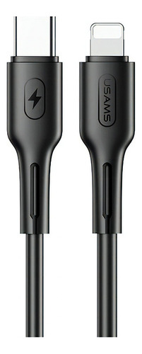 Cable Para iPhone Usams Tipo C Carga Rápida 18w 20w Negro