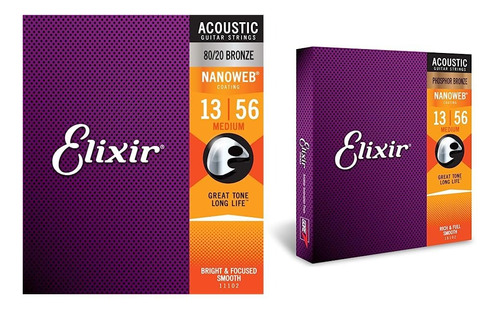 Elixir® Nanoweb 13-56 Cuerdas Para Guitarra Electrica Origin