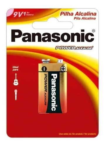 Bateria Panasonic Alcalina 9v Nota Fiscal Original 9 Volts