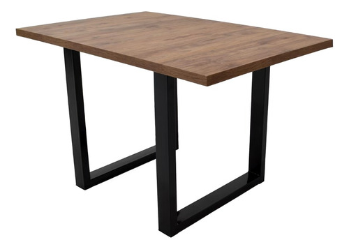 Mesa De Comedor Para 4 Personas 120x80cm Madera Y Metal 