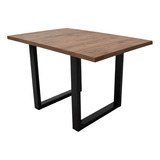 Mesa De Comedor Para 4 Personas 120x80cm Madera Y Metal 