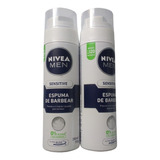 Espuma De Barbear Sensivite Nivea Men 200ml Kit C/ 2 Frascos