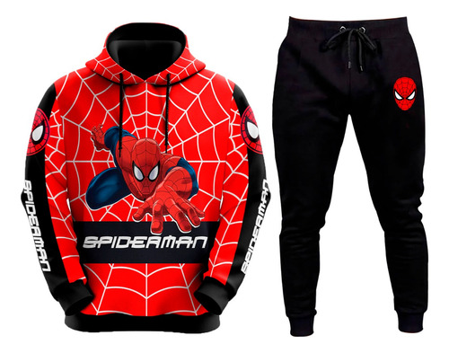 Conjunto De Moletom Filme Homem Aranha Super Herói Criança