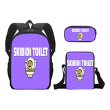 Mochila Escolar De 3 Piezas Toilet Man Color A1