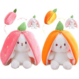 Conejo De Peluche De Zanahoria/ Fresa De Reversible 2pcs