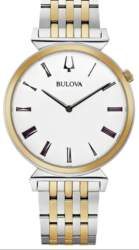 Relógio Bulova 98a233 Regatta Orig Gold Silver White