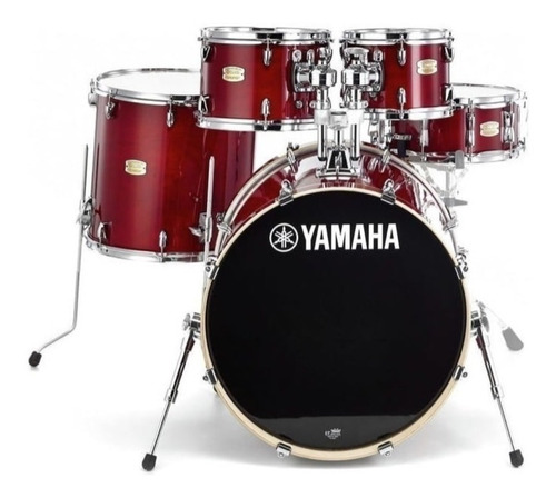 Batería Acústica Yamaha De 5 Cuerpos Stage Custom Birch Color Cranberry Red