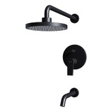 Griferia Monocomando Bañera Ducha 20 Cm Vasser Zafiro Negra 12/1042.ng