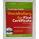 Libro Vocabulary For First Certificate C/respuestas Y Cdrom