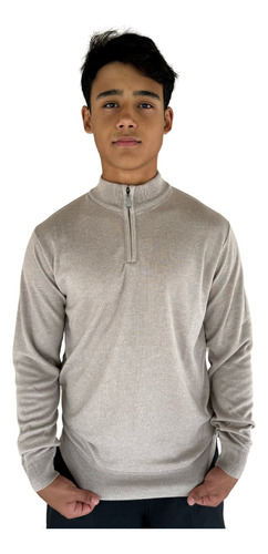 Sueter Tricot Com Zíper Agasalho Masculino Frio Gola Redonda