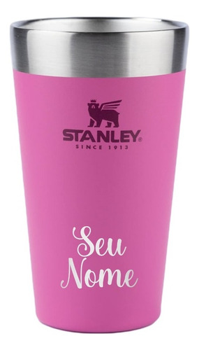 Copo Térmico Stanley Original Rosa Sem Tampa Personalizado