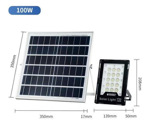 Refletor Solar Rgb 100w Ip66 C/placa Solar + Controle