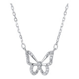 Collar Con Mariposa Joyas Elegante Plata Para Mujer