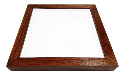 Plafon Aplique Madera Led 24w Luz Fría 32x32 Cm Interior 