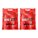 Kit 2  100% Whey Protein Concentrado 900g Baunilha 