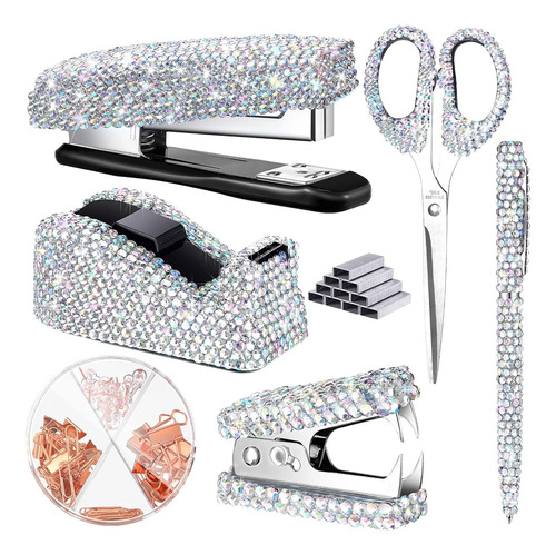 Demissle 6 Pcs Bling Escritorio De Oficina Accesorios Set Cr