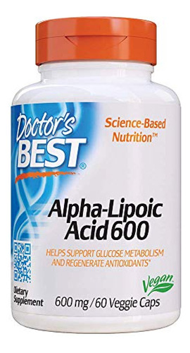 Ácido Alfa-lipoico 600 Mg, Doctor's Best, 60 Cápsulas
