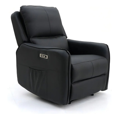 Sillón Reclinable Eléctrico Masaje Vanlig Quebec Vinipiel Negro | Meses sin interés