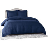 Duvet Cover (forro De Plumon) Azul Oscuro Doble Sateen Strip