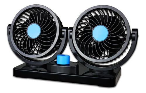 Ventilador Doble Eléctrico Portátil Auto Viaje Ajustable 